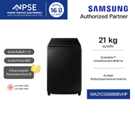 SAMSUNG เครื่องซักผ้าฝาบน 21 กก. Ecobubble™และ Hygiene Steam รุ่น WA21CG6886BVHP