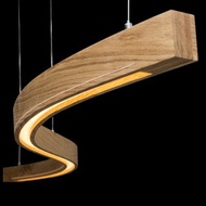 木製吊燈，現代廚房中島上方吊燈，LED 吊燈