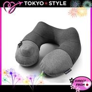 【Direct from Japan】Neck Pillow Airplane Travel Pillow U-Shaped Air Pillow Press Inflation Storage Ba