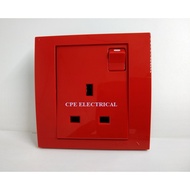 Schneider Vivace 13A 250V 1 Gang Switched Socket - RED