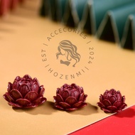 GANTUNGAN HL007 Premium Imitation Cinnabar Lotus Beads Large Small Size DIY Hanging Accessories