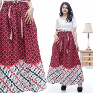 ROK BATIK MERAH PUTIH PANJANG WANITA JUMBO BAWAH LEBAR PAYUNG