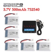 500Mah 752540 Lipo And Charger For H107 H31 Ky101 E33c E33 RC Drone Helicopter Spare Parts 3.7V 9