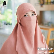 Afhadahijrah - kaftan cadar poni vienna crinkle airflow baju hijab pashmina oval free niqab terbaru 