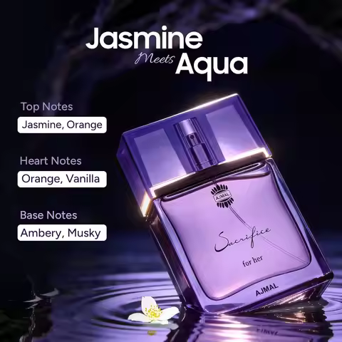 AJMAL Sacrifice women's perfume, a gradual purple transparent glass bottle, a gentle flower and frui