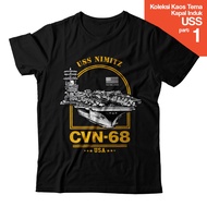 USS US Navy Military Aircraft Carrier T-Shirt – World War Aircraft Carrier Shirt | Nimitz CVN-68 The