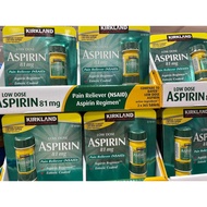 *Kirkland Low Dose Aspirin 30-60-90 tablets 81mg, pain relief,gentle on stomach, from US orig bottle