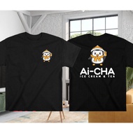 Trendy Black T-Shirt Ai-CHA Cute Penguin Print Loose Comfortable Fit Men Women