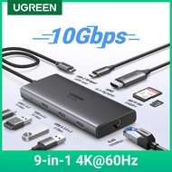 UGREEN USB C HUB 10Gbps 10-in-1 Type-C to 4K60Hz HDMI RJ45 PD100W SD&TF USB Splitter for  Laptop Acc