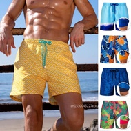 Fashion Men Swimwear Swim Shorts Trunks Beach Board Swimming Pants Running Sports Surffing Shorts with Inner Lining Pocket