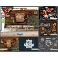 Custom 3D Coffee Theme Wallpaper | Coffeeshop | Coffee Shop | Wall Paper | Wall sticker | Cafe Wallp