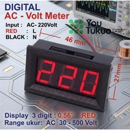 VOLTMETER VOL METER DIGITAL AC 220V + CABLE 0.56" power supply