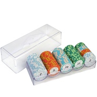 Two-Color Chip Rack Black Jack Texas Chip Coin 100 Mahjong Crown Plastic clay clay Piece Poker Set C