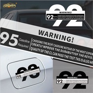 Cool car fuel tank cap stickers #92#95#98 gasoline octane warning stickers waterproof reflective dec