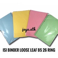 Loose Leaf RAINBOW Color B5 Plain B5 Binder Contents/ Color REFILL Loose Leaf Binder Paper 26 Ring B