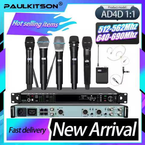 Paulkitson 1:1 True Diversity AD4D Digital Professional Wireless Microphone Dual Channel KSM11 KSM9 