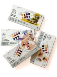 溫莎牛頓水彩學生級塊狀水彩8色組  塊狀水彩 顏料繪畫 美術 寫生用具