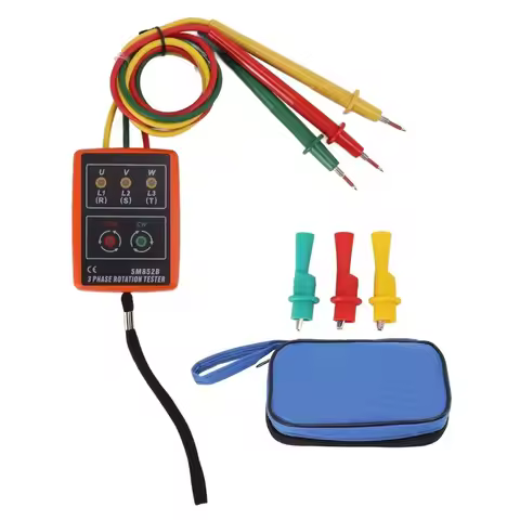 60V-600V AC Phase Sequence Meter 20Hz-400Hz Buzzer Phase Rotation Tester Portable SM852B Circuit Bre