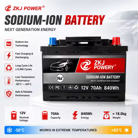12V 70Ah Sodium Ion Battery Low Temperature Rechargeable Na-ion Battery Solar RV Boat Home Energy St