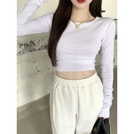 Áo Croptop Tay Dài CỔ TRÒN Nữ Ôm Body Chất Tốt Dài Tay Mặc Đẹp Linh chi store 88