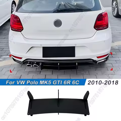 For VW Polo MK5 GTI 6R 6C Two/Four Door Facelift 2010-2018 Car Rear Bumper Diffuser Spoiler Splitter