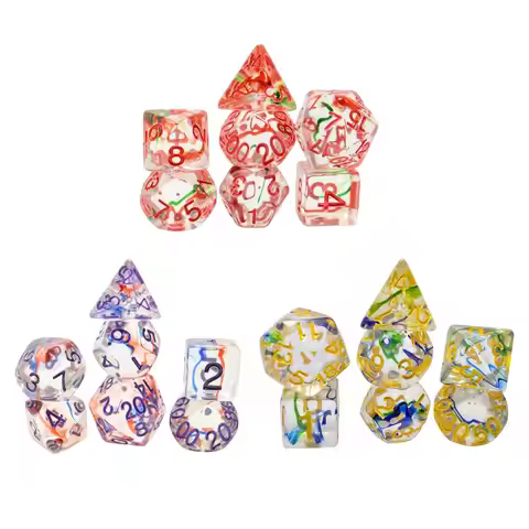 7Pcs Dice Set D20 D12 D10 D8 D6 D4 Game Dices Set for Bar Role Playing Game