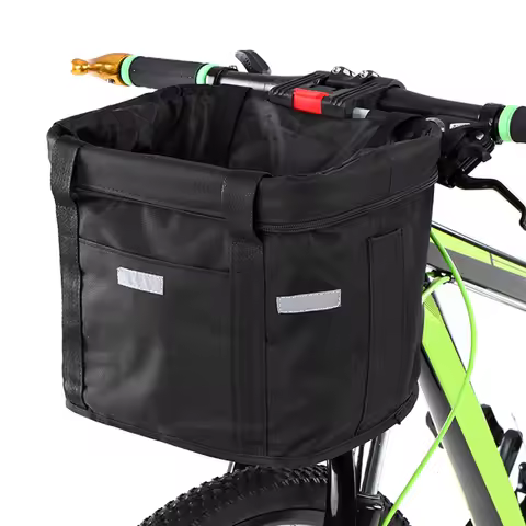 Bicycle Front Basket Removable Waterproof Bike Handlebar Basket Pet Carrier Frame Bag Bikepacking Bi