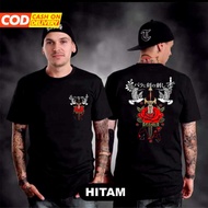 MAWAR Distro t-shirt with rose design, 2 birds unisex oblong adult t-shirt/ distro t-shirt