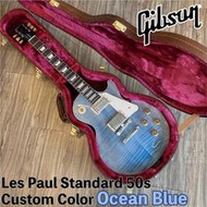 【搖滾玩家樂器】全新 免運 Gibson  Les Paul Standard 50s Ocean Blue 電吉他