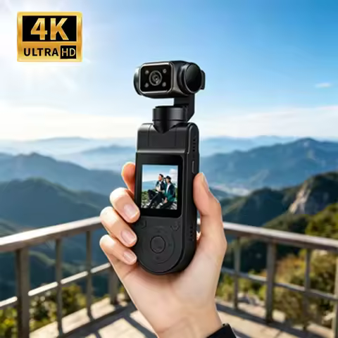 Mini 4K Pocket Gimbal Camera Rotatable Lens Night Vision Handheld Video Cam Outdoor Cycling Daily Tr