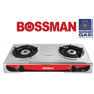 Bossman BGC2-2 Double Burner Gas Stove Tabletop Countertop Stove Kitchen Cooker Hob Stove Gas Dapur