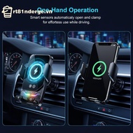 GE 15W Universal Car Phone Wireless Charger Holder Auto-sensing RGB Light Mount For S26 / 17 16 15 1