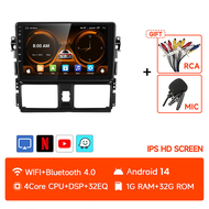 JIUYIN Android 14 Head Unit For Toyota Vios 2014 2015 2016 2017 2018 Carplay Android Auto Car Stereo