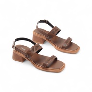 [Form to] Giày Sandal Nữ 5cm Quai Ngang Cutout Laser Thời Trang Pixie H401