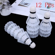 AA 12 Pcs White Plastic Badminton Ball Shuttlecos Sport Training Sport MY