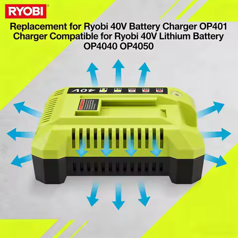 40V Charger for Ryobi Battery OP401 Lithium-ion Battery Charger Compatible With All Ryobi 40V Lithiu