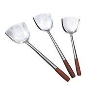 Stainless Steel Kitchen Spatula Turner Ladle Red Wooden Handle / Sudip Sodek Senduk Steel Pemegang K