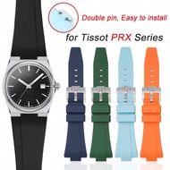 11mm 12mm Rubber Silicone Strap for Tissot PRX Series Super Player T137.407/T137.410 Men Women Quick Release Watch Band
