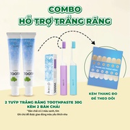 [2T30G2BCM] 2 Cherif Herbal ToothPaste Wax ToothPaste 30g + 2 New Folding Brushes