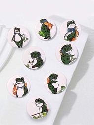 2 piezas de broches de insignias de forma de rana animada en colores aleatorios creativos para regalo, adecuados como ornamento de mochila o ropa para estudiantes