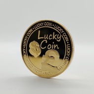 Russia lucky coin lucky coin Gold-plated Commemorative coin Collectible coin Four-leaf Clover coin G