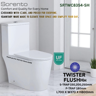 SORENTO TWISTER FLUSHING ONE PIECE WATER CLOSET S TRAP 150200250MM WITH UF MATERIAL SOFT CLOSE TOILE