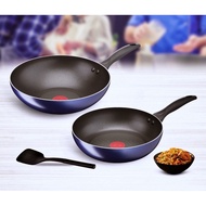 Tefal Clear Cook 3 piece Non Stick Cookware Set  Wokpan Frypan Periuk Pot Pan Wok Kuali (free bubble