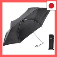 【Direct from Japan】Waterfront Folding Umbrella Parasol and Rain Umbrella Poke Flat Sunshade Black 50