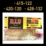 415 420 428 DID MOTORCYCLER CHAIN (  ) // GOLD CHAIN DID RANTAI EMAS ORING O RING 428 GOLD CHAIN 120