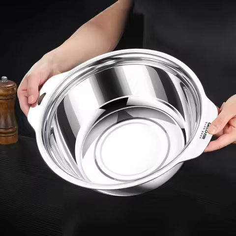 23cm~31cm Diameter Plate Ultra Thick Durable 304 Stainless Steel Food Container LFGB Certification T