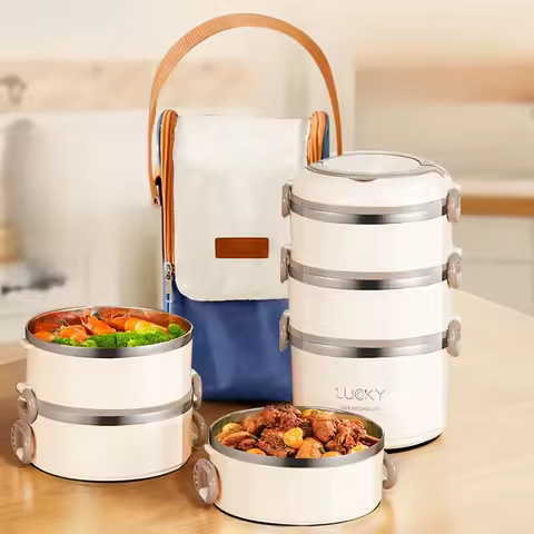 304 stainless steel student office worker lunch box insulation bucket portable portable lunch box