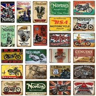 Vintage Retro BSA Motorcycles Metal Wall Sign  Norton  Indian Tin Poster for Garage Club Pub Bar Dec