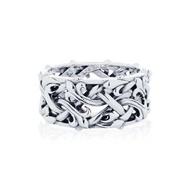 AKE AKE The Fierce-de-lis Braided 3.0 ring แหวนเงินแท้925 แกะมือลงดำขับลาย