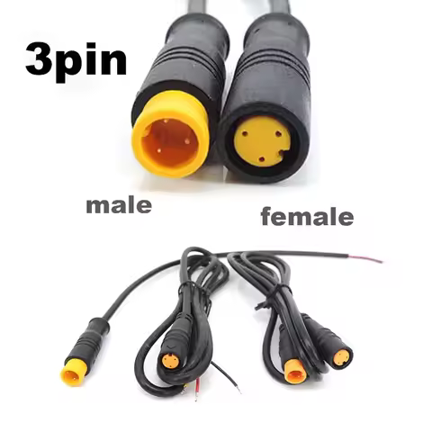 M8 waterproof 3 Pin Electric Bicycle Joint Plug male female 3pin Connector eblike Scooter Brake Cabl